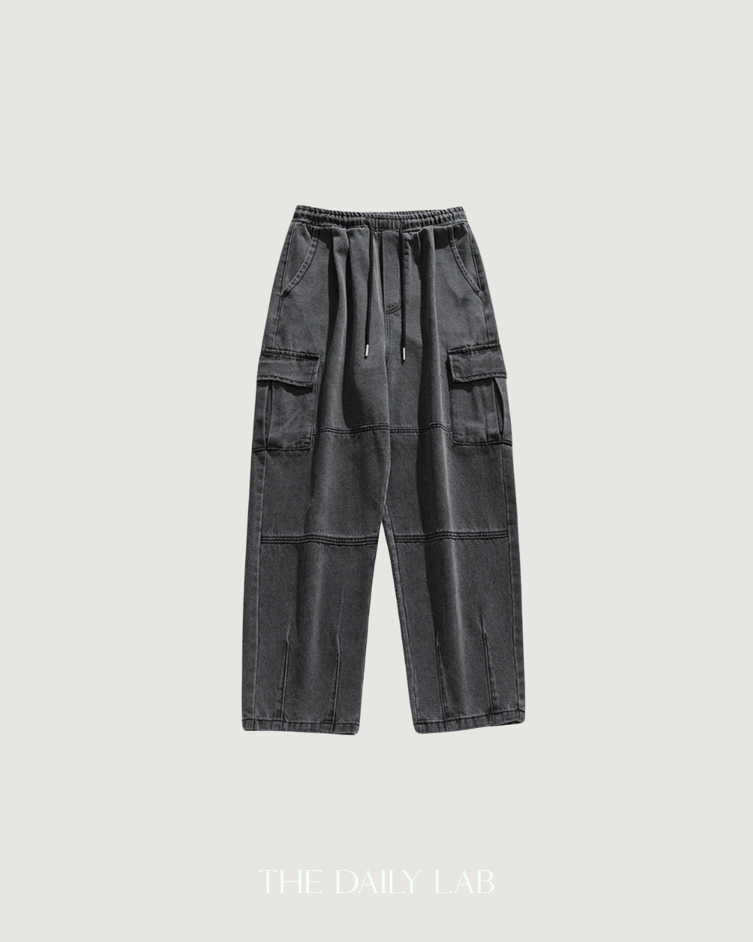 Washed Denim Wide Pocketed Jeans in Black