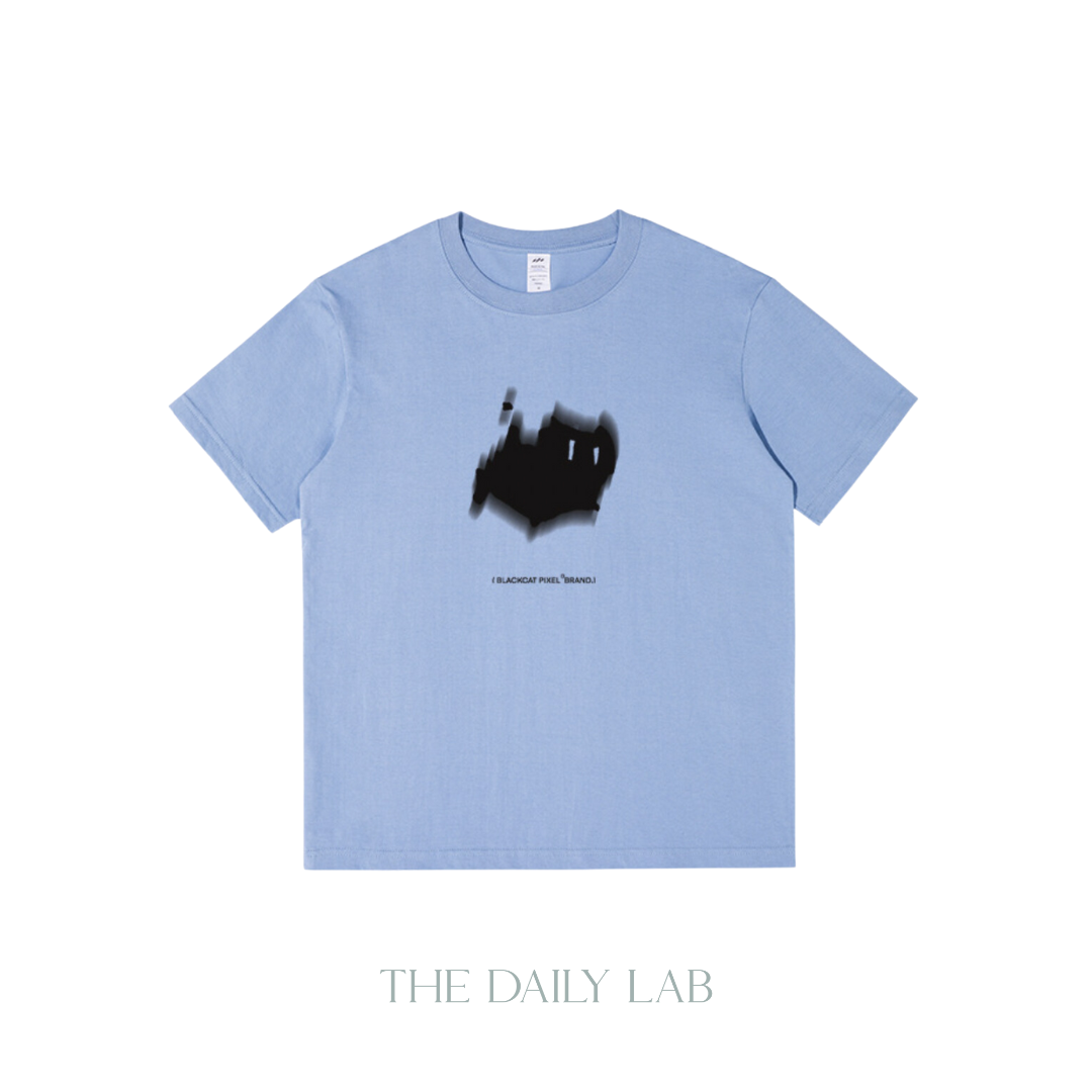 230G Black Cat Pixel Cotton Tee