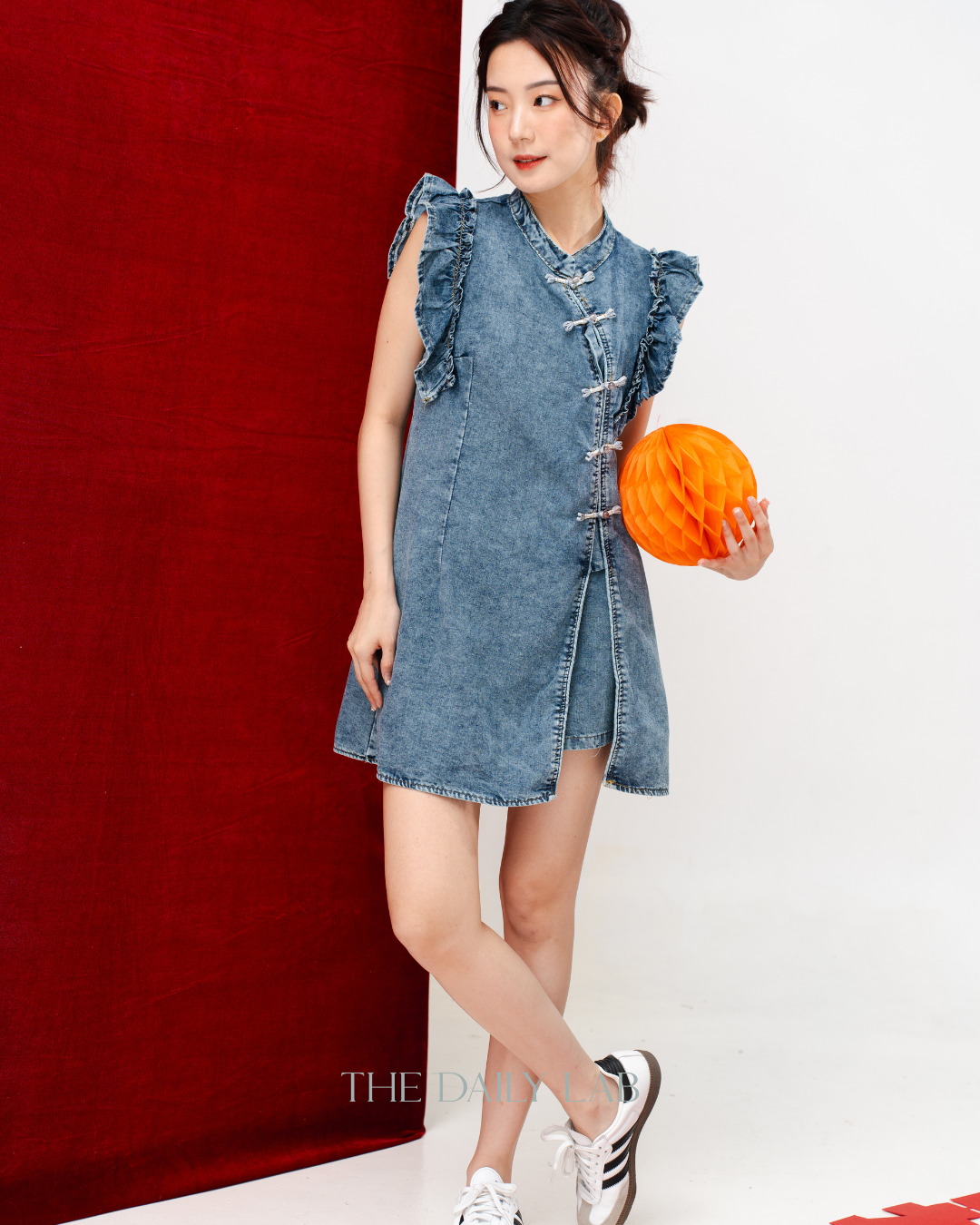 Denim Flutter Two-Piece Set