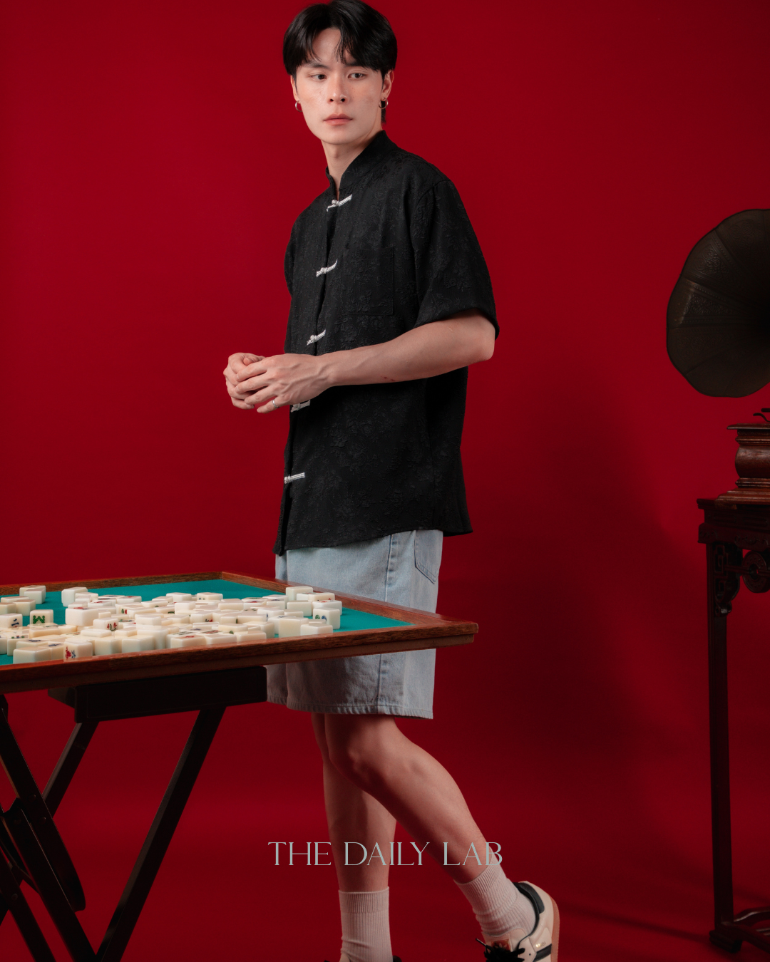 Minimalist Tang Suit Top in Black