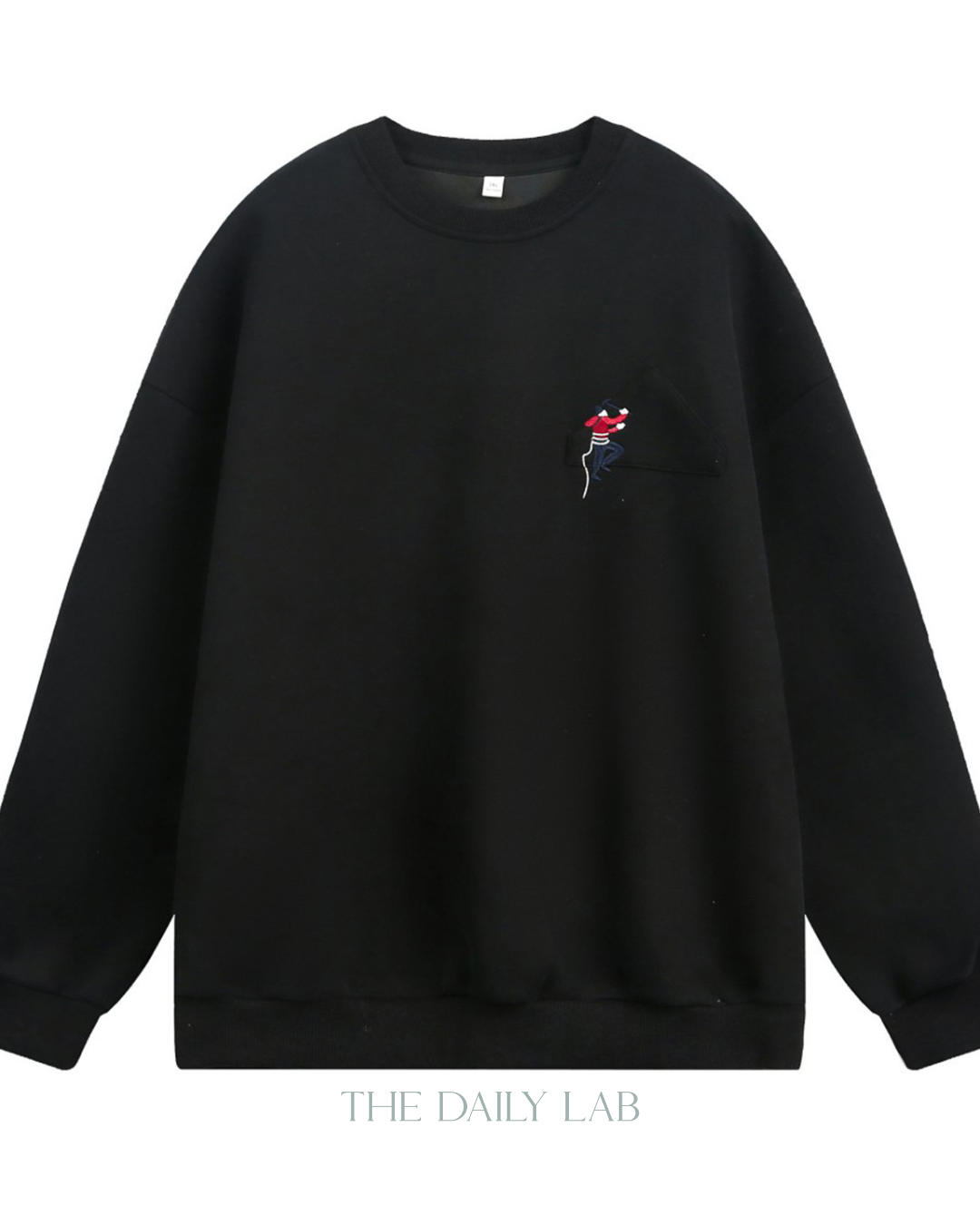 Heavyweight Crew Neck Sweatshirt Sports Jacket In Black