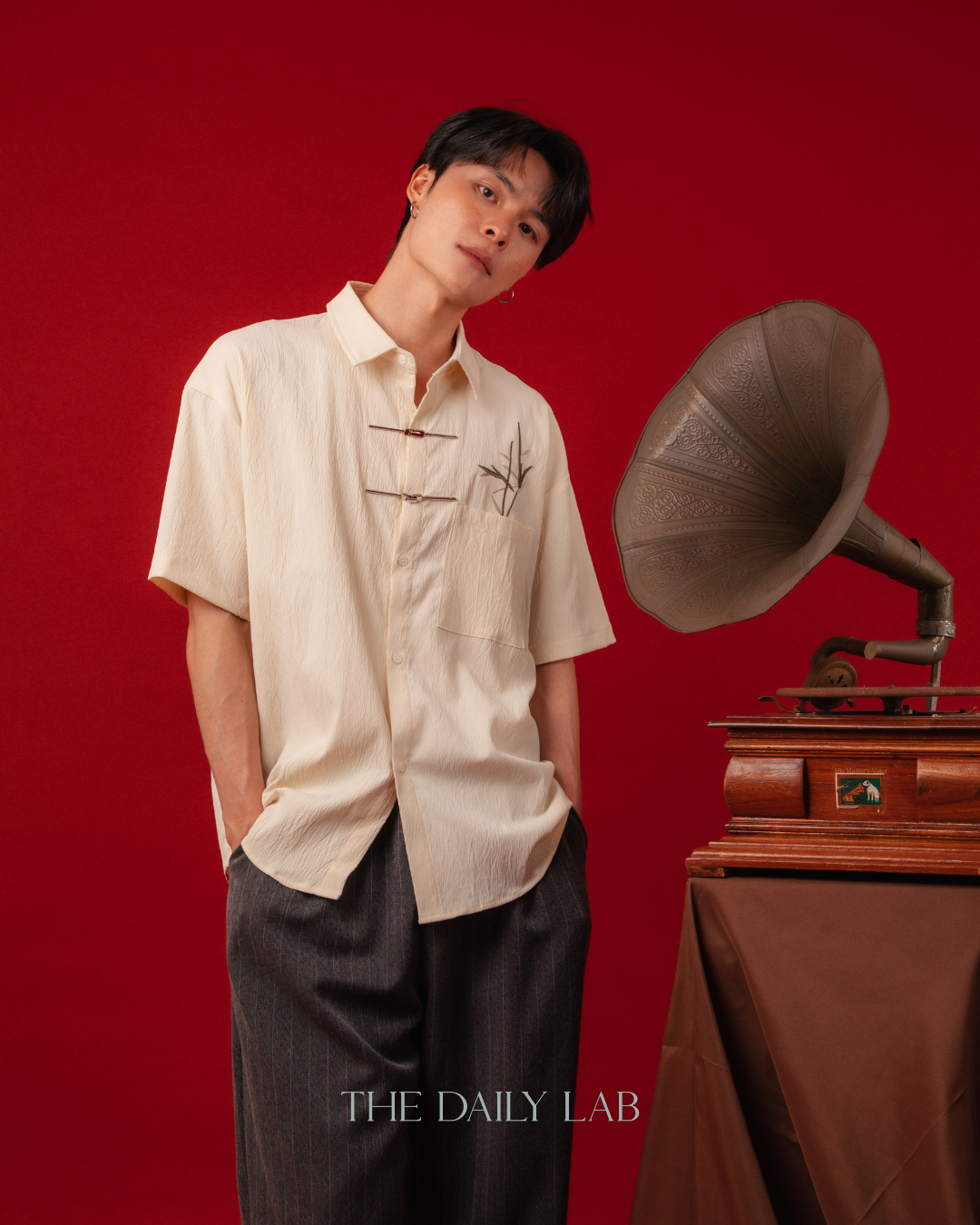 Bamboo Stitch Tang Shirt in Beige