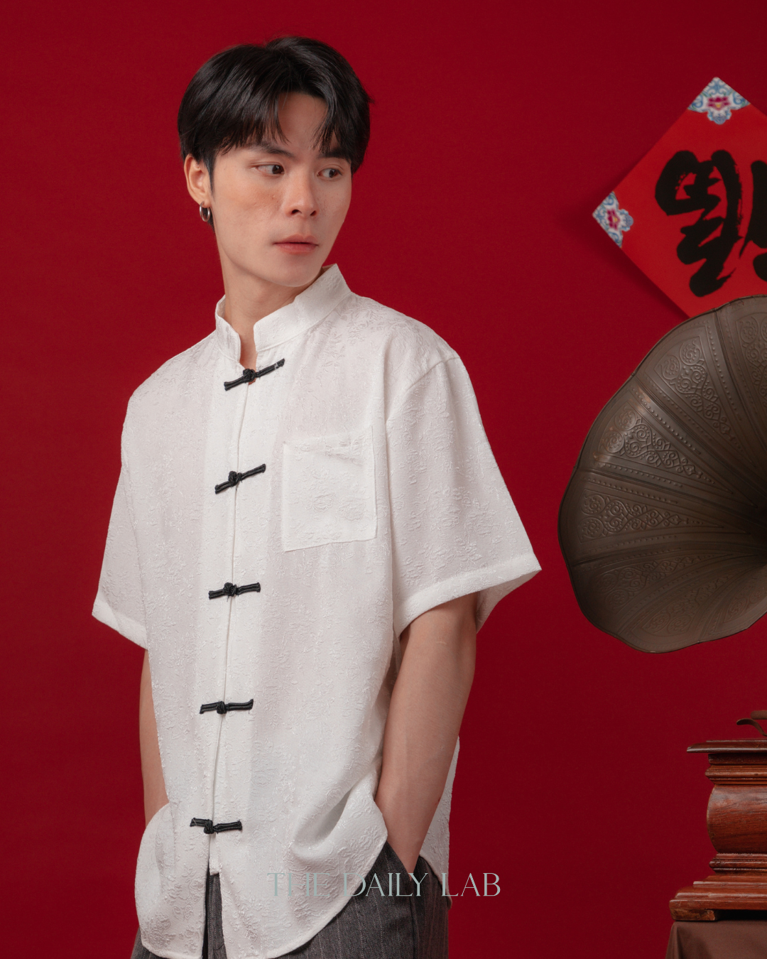 Minimalist Tang Suit Top in White