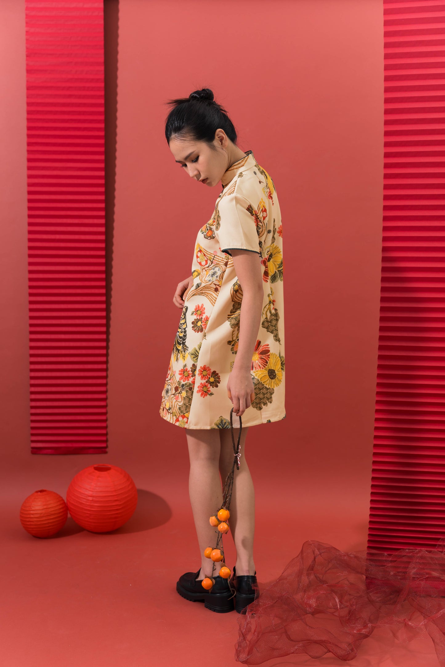 Peacock Oversized Cheongsam Dress