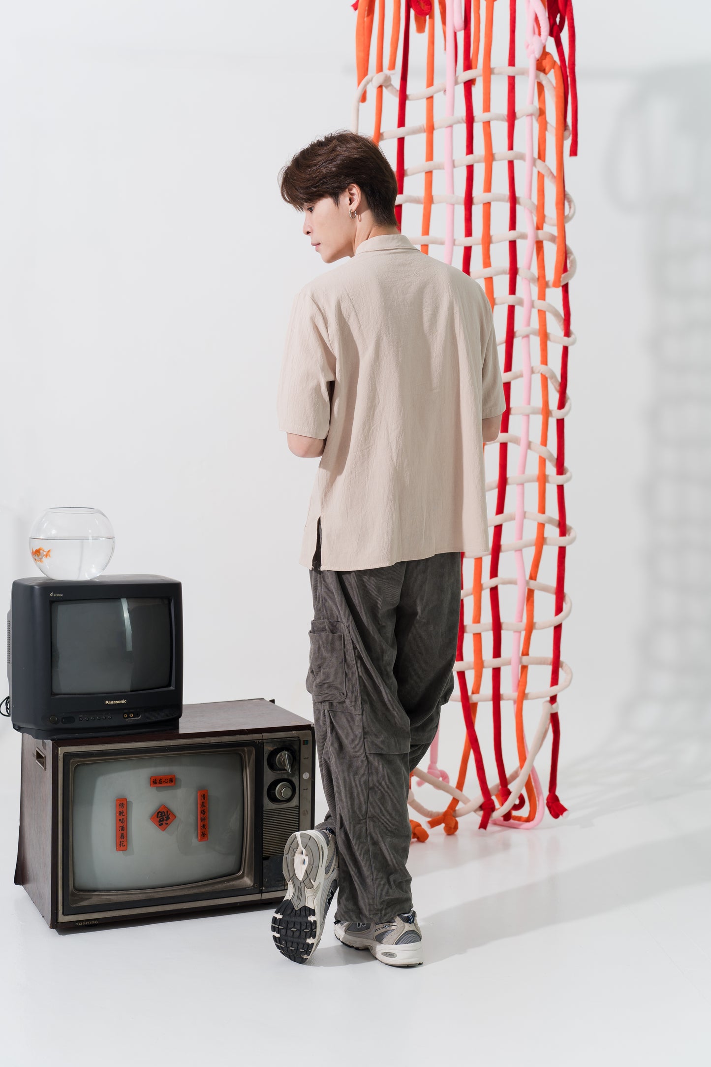 Linen Cotton Pankou Tang Suit in Beige