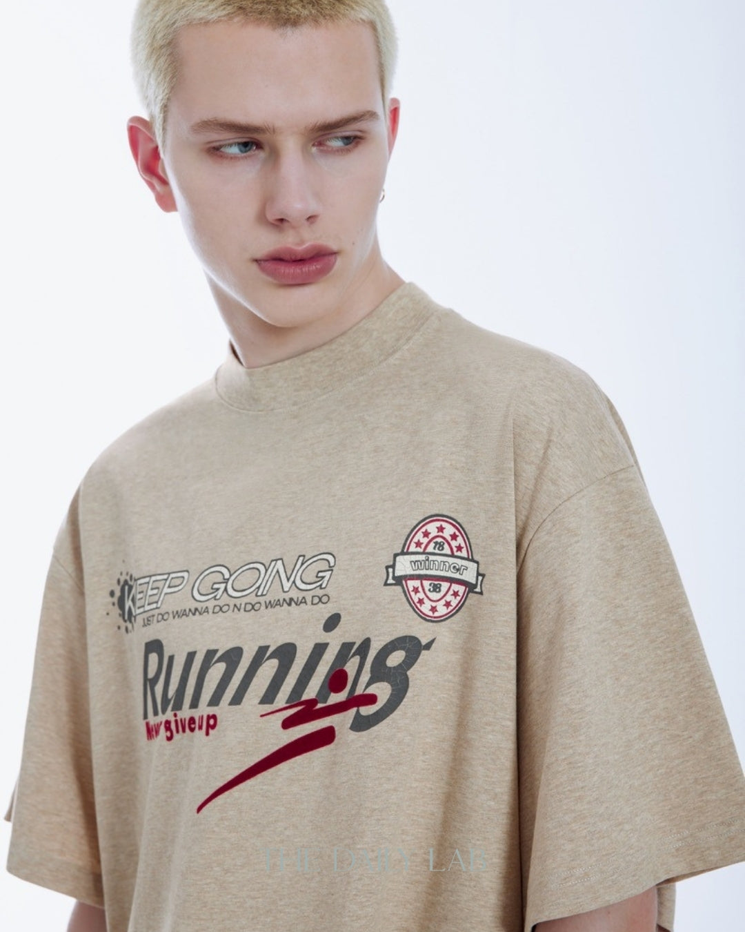 Retro Varsity Tee in Khaki
