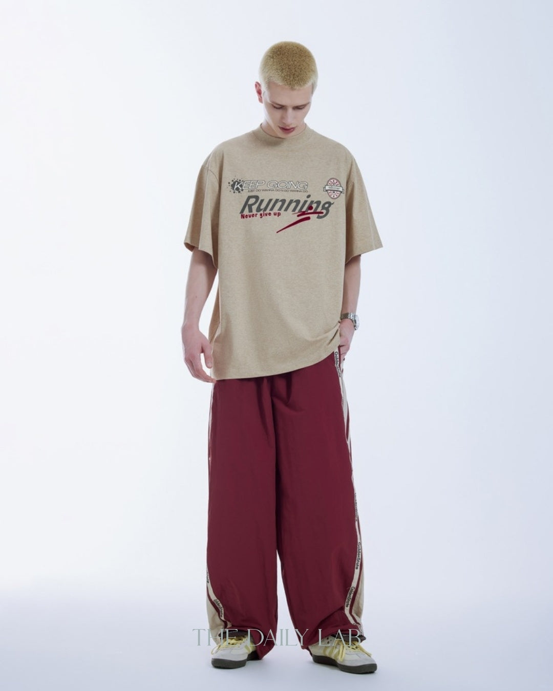 Retro Varsity Tee in Khaki