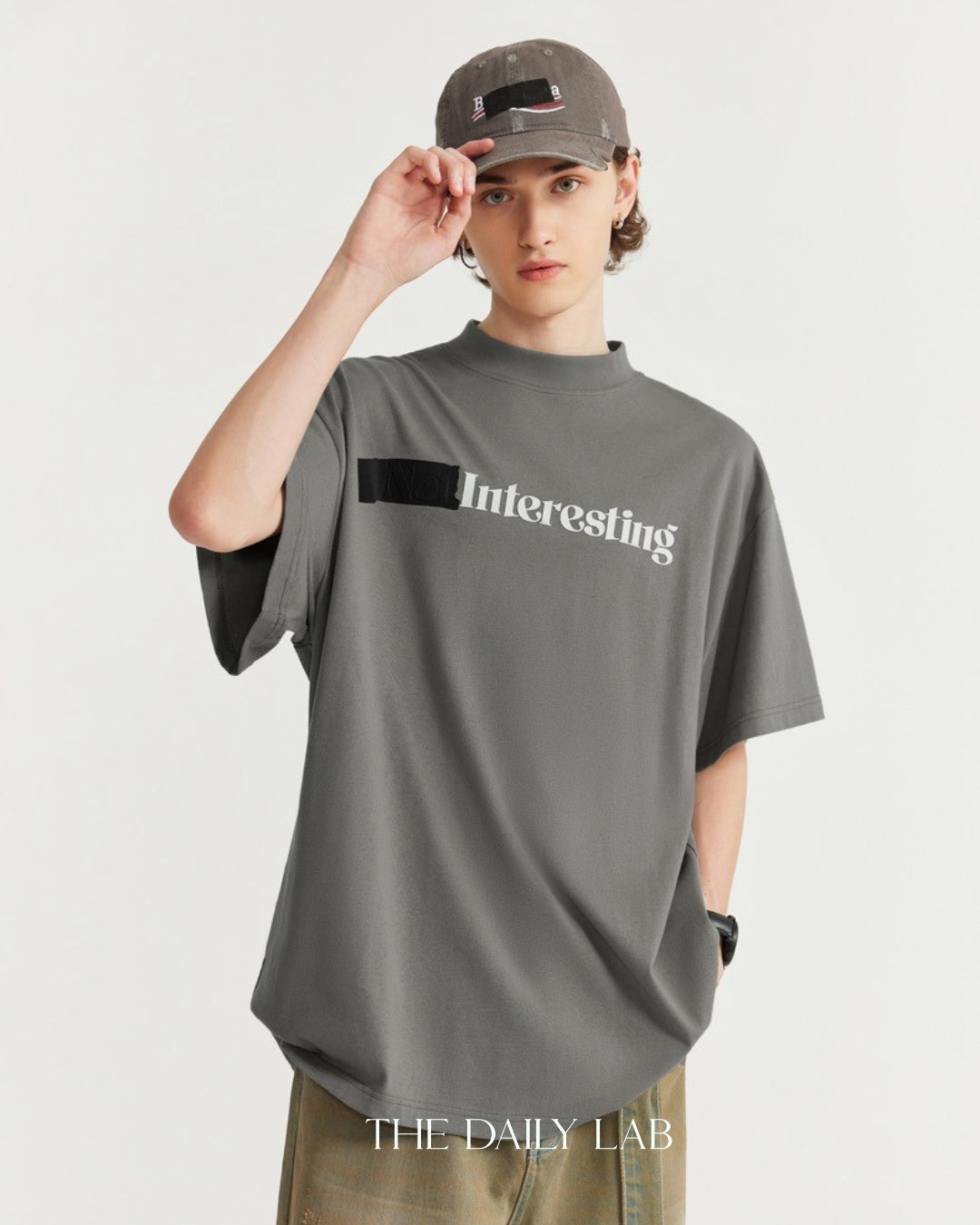 Not Interesting Loose Tee in Grey