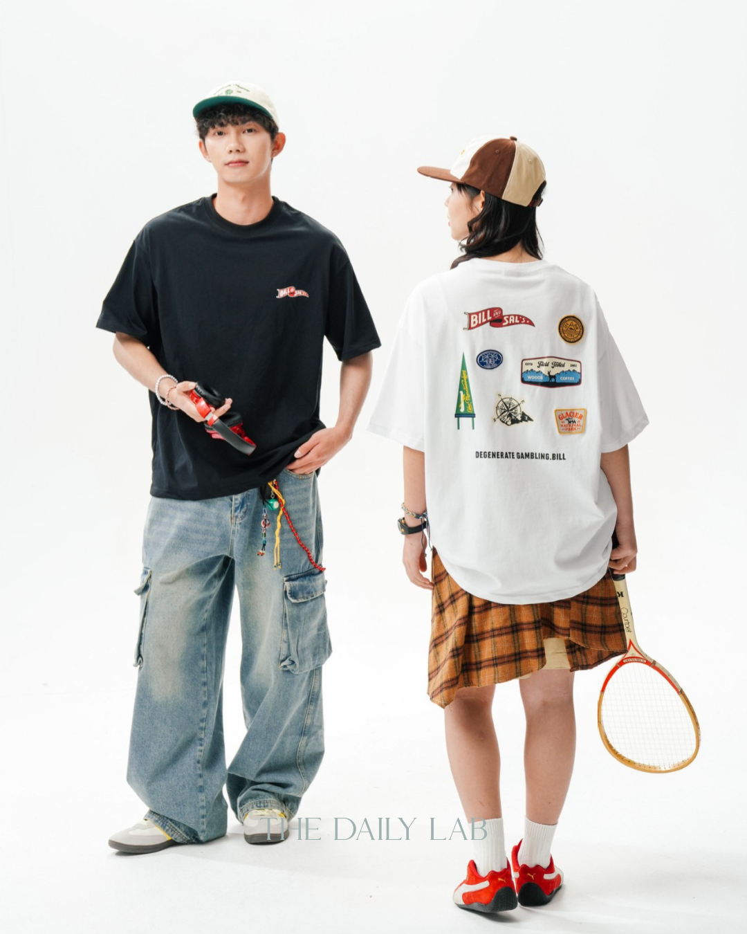 Retro Badge Print T-Shirt in White