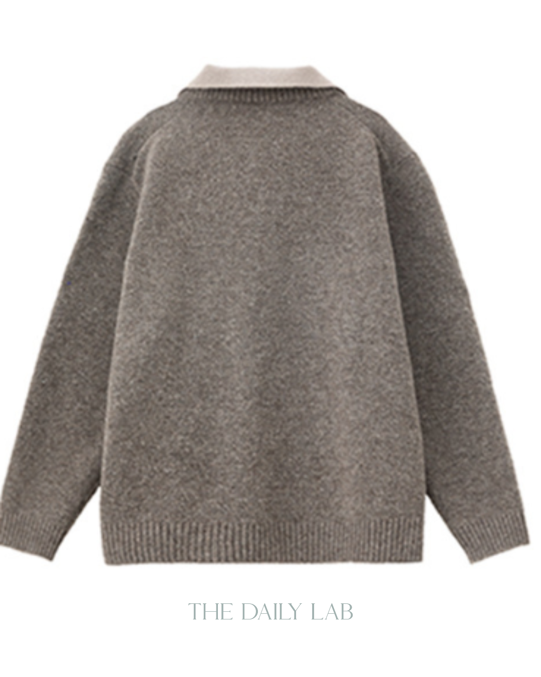 Vintage Lapel Knit Sweater Jacket in Grey Brown