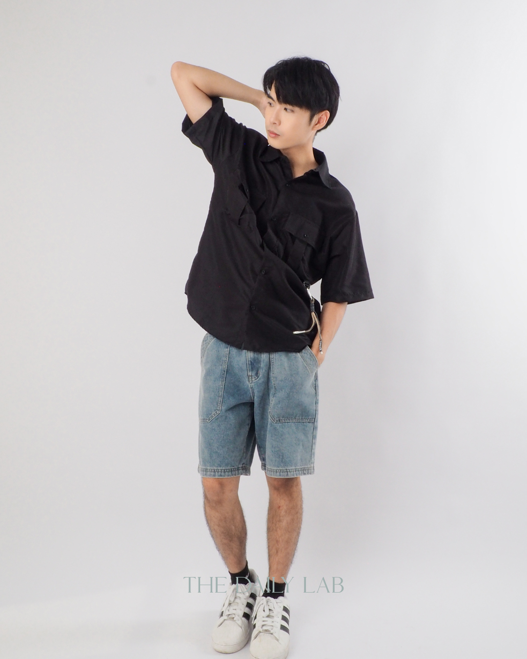 Japanese Style Short Sleeve Jacket in Black