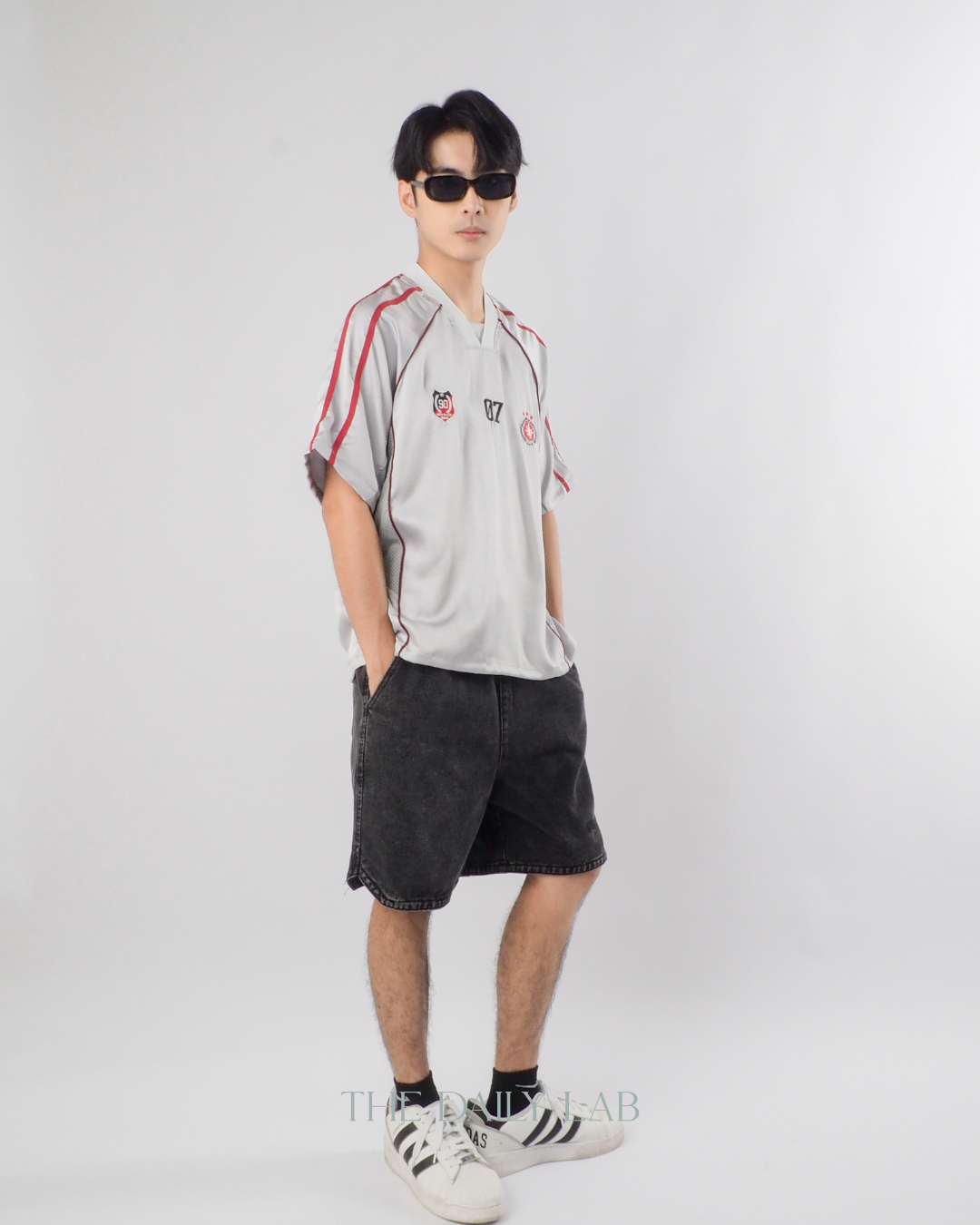 American Vintage Football Tee in Grey