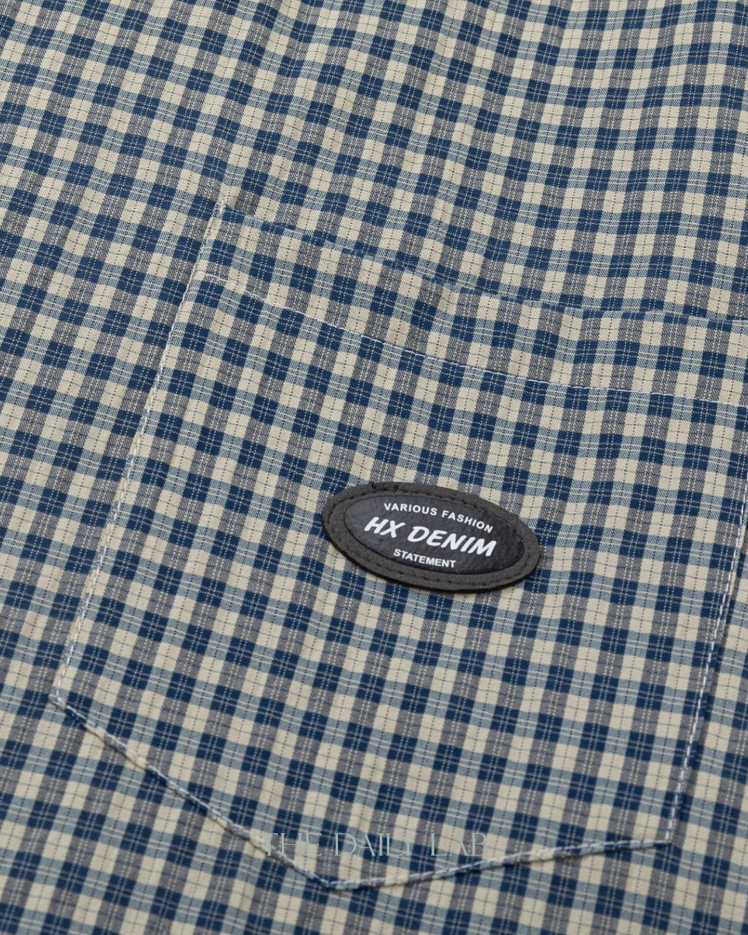 Japanese Vintage Plaid Denim Shirt in Yellow