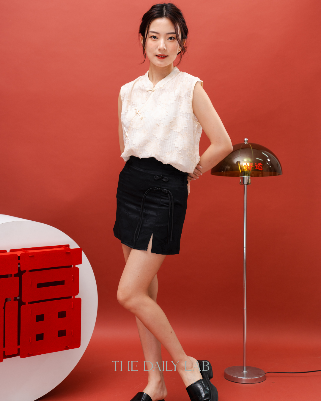 Black Jacquard Skort