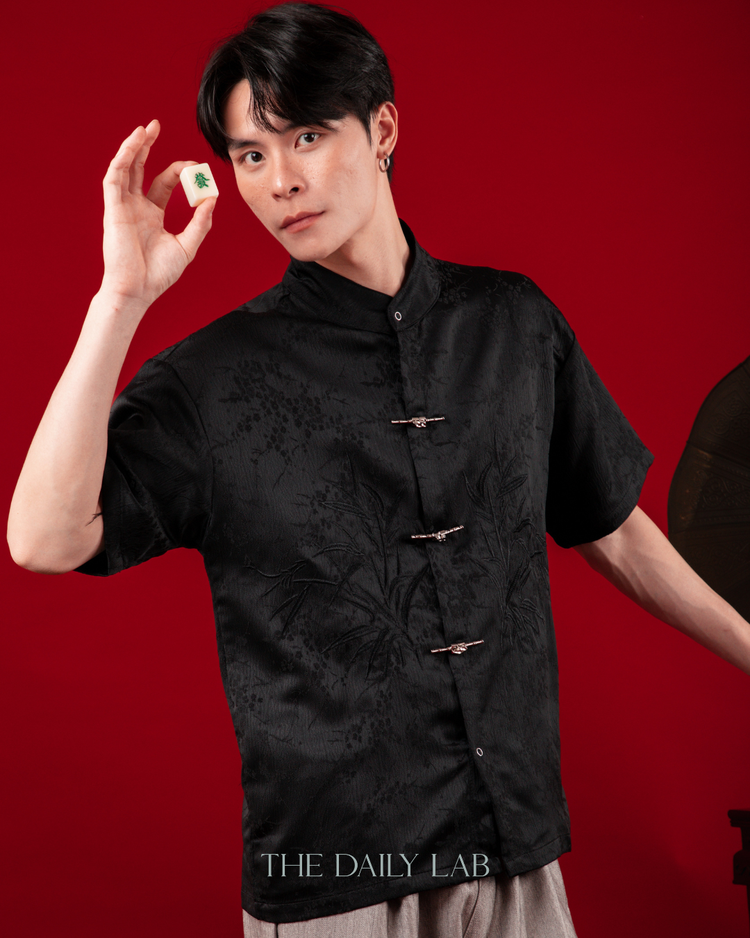 Bamboo Serenity Tang Shirt in Black