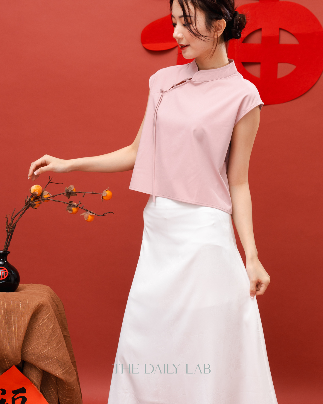 Roselle Satin Mandarin Top