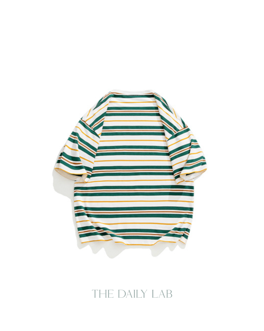 Retro Oversized Striped Line Tee in Green