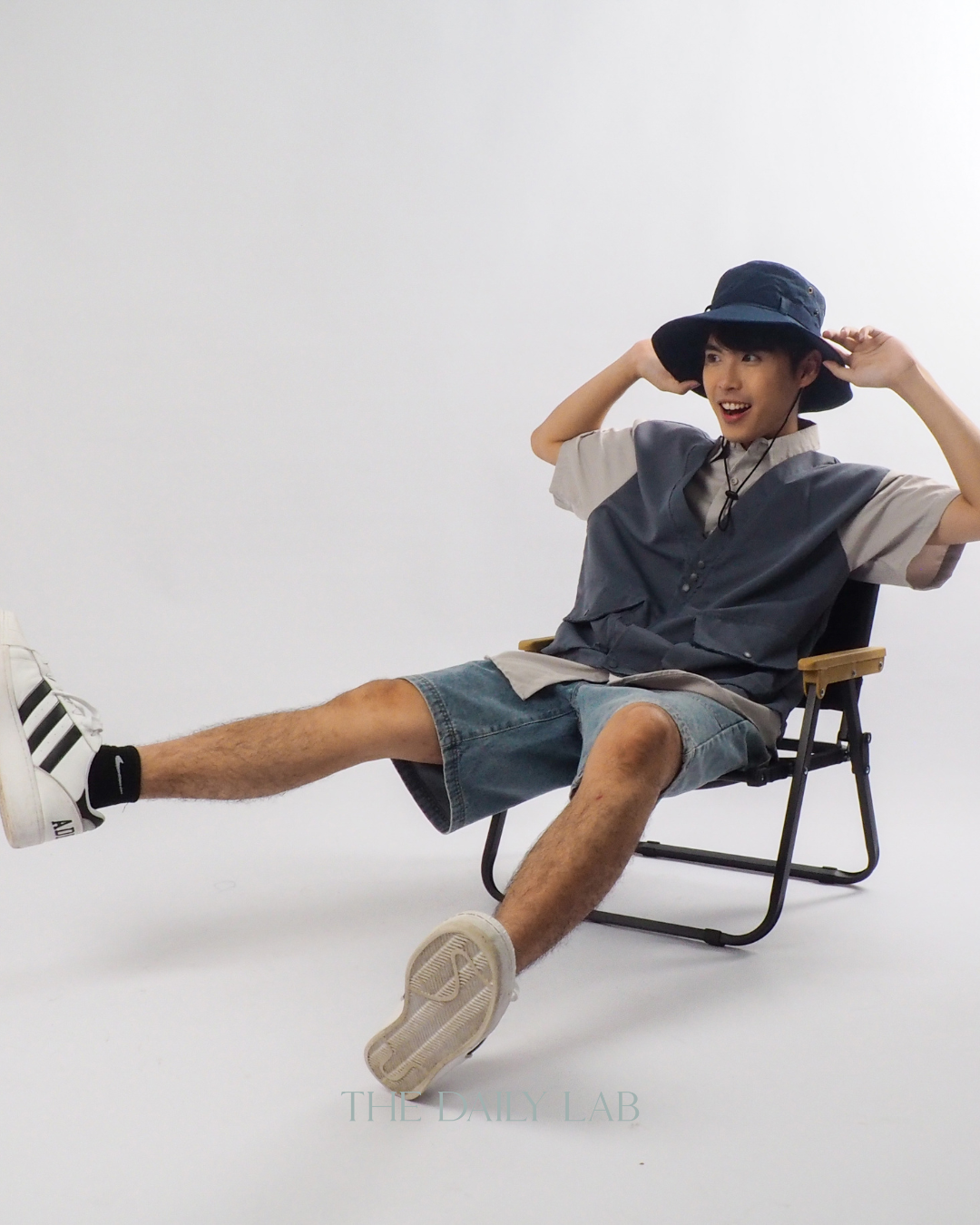 Japanese Techwear Layered Shirt in Navy