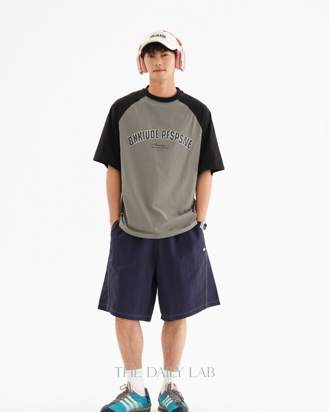 Vintage Casual Sleeve Tee In Grey