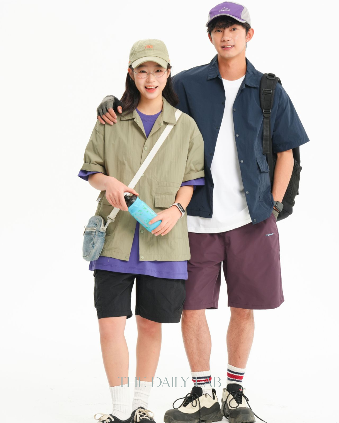 Solid Color Functional Short Sleeve Shirt In White