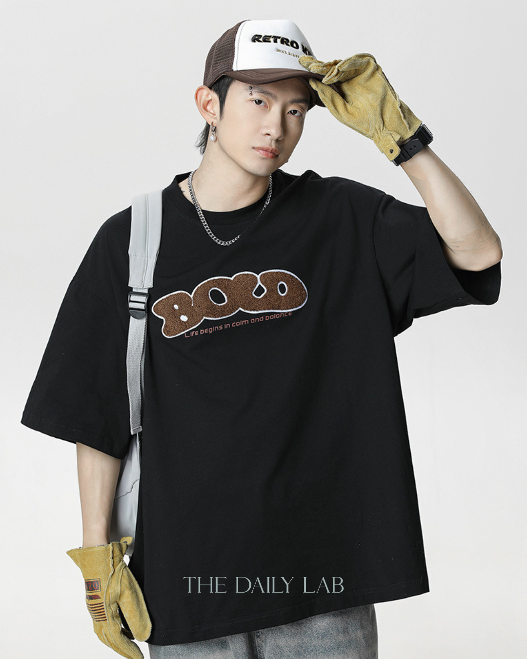 BOLD Stitch Vintage Tee in Black