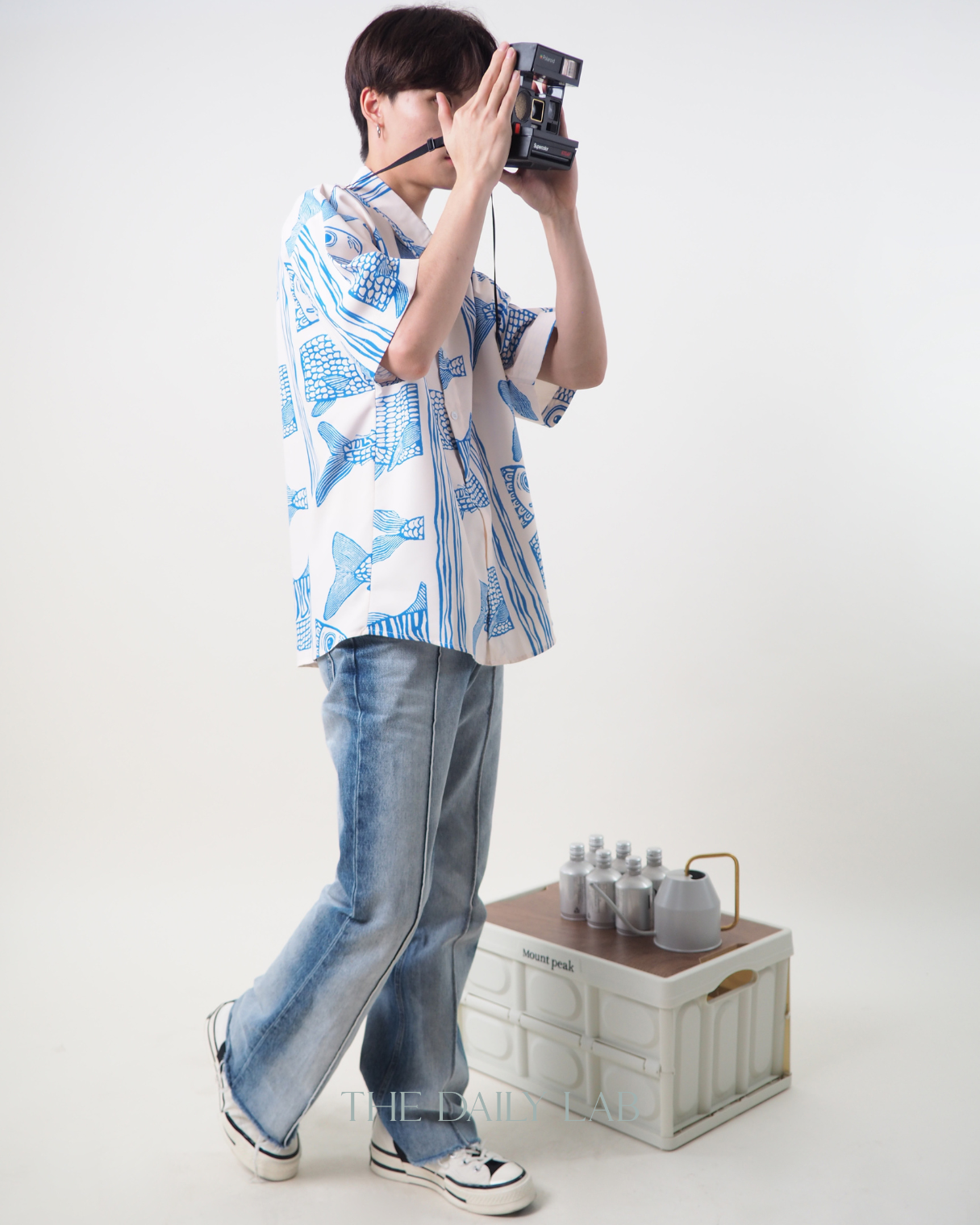 Fish Buttoned Shirt in Blue