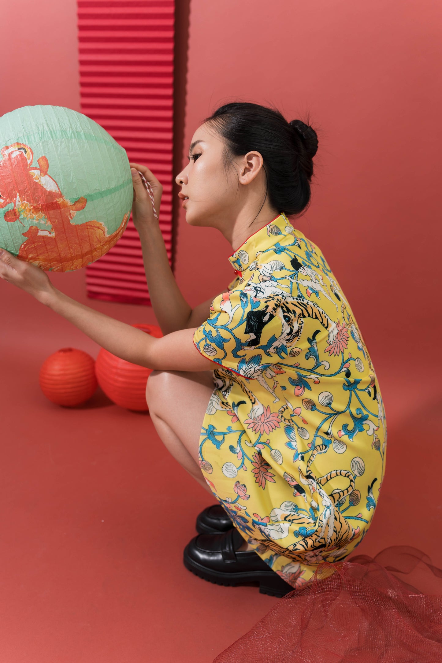 Yellow Carnival Cheongsam Dress