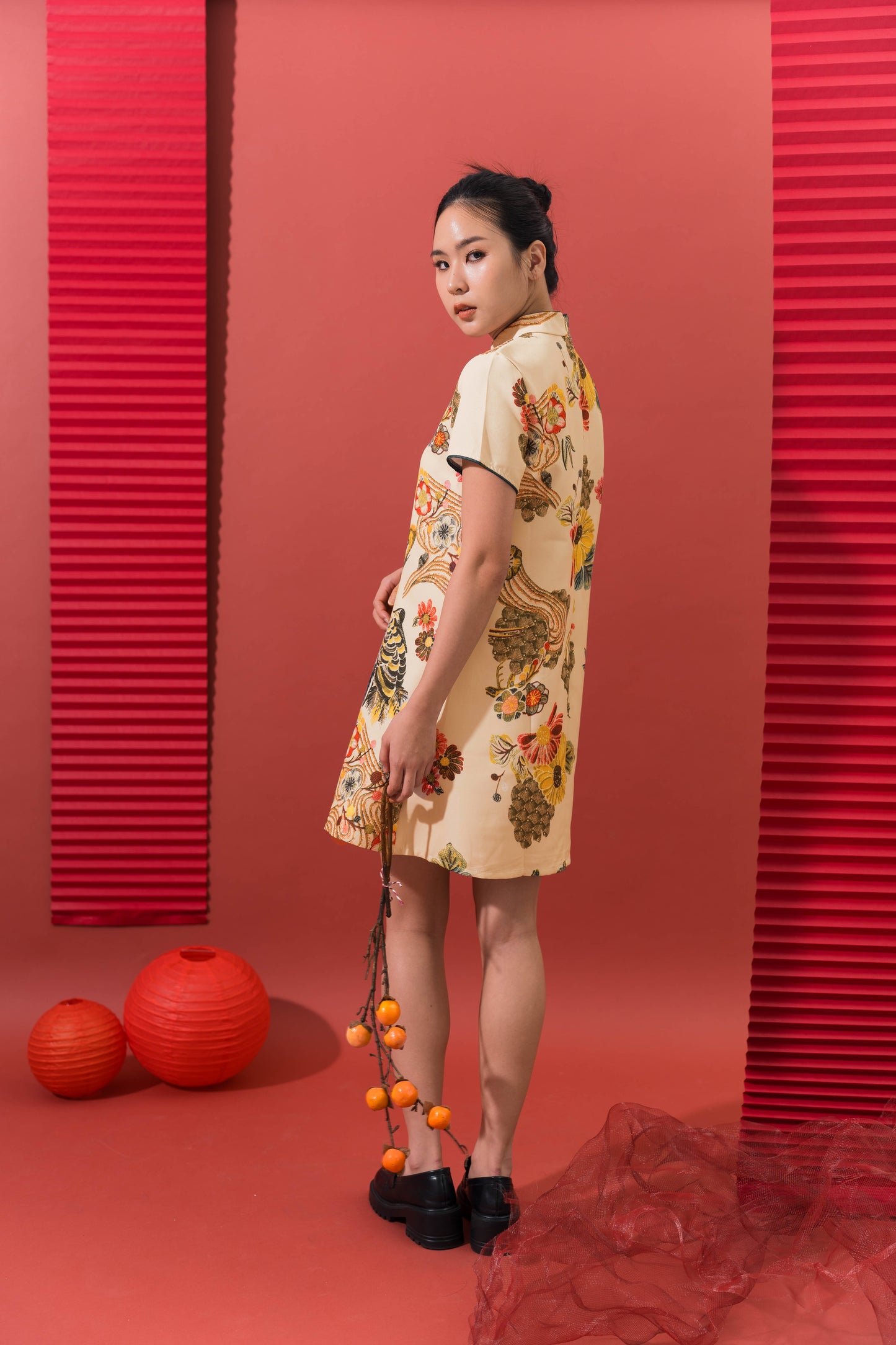 Peacock Oversized Cheongsam Dress