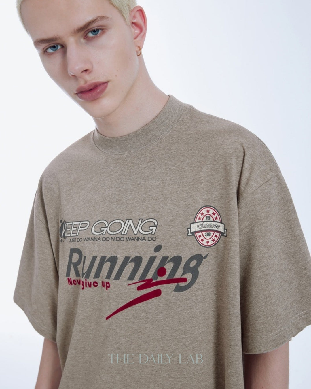 Retro Varsity Tee in Grey