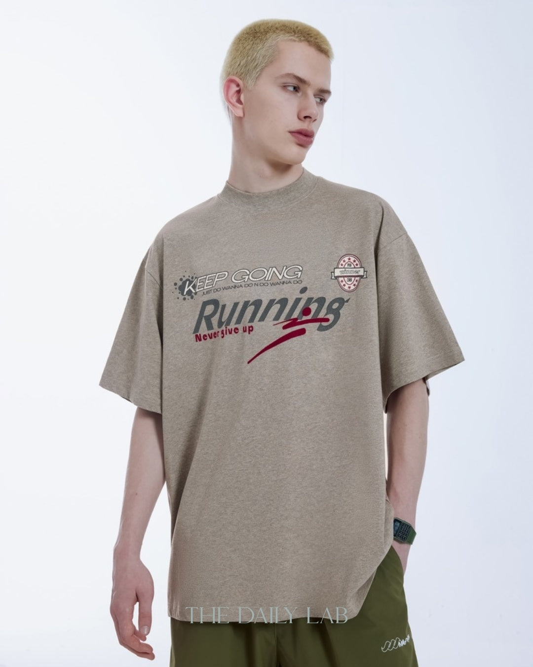 Retro Varsity Tee in Grey