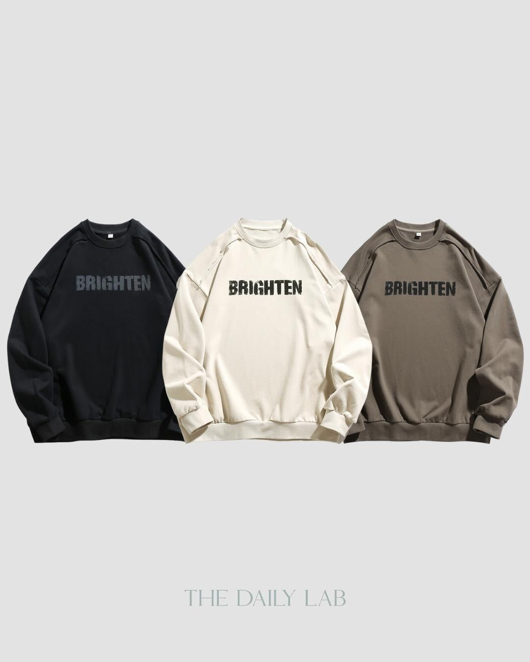 Brighten Long Sleeve Sweatshirt in Beige