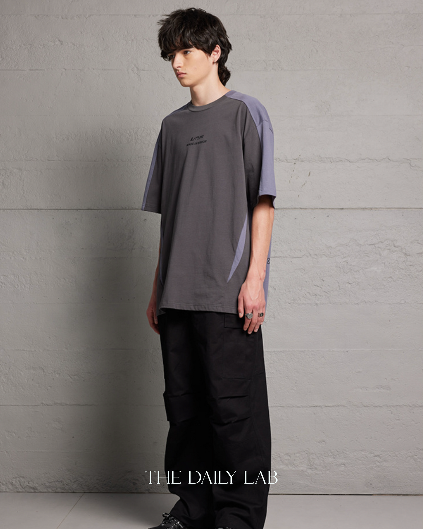 250G Patchwork Following Oversized Shirt