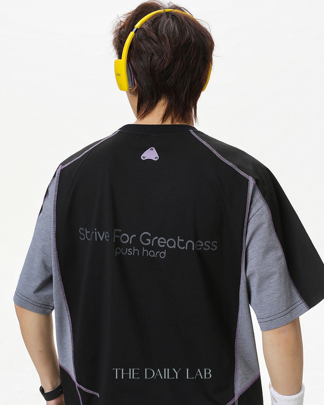 Street Colorblock Print Tee in Black