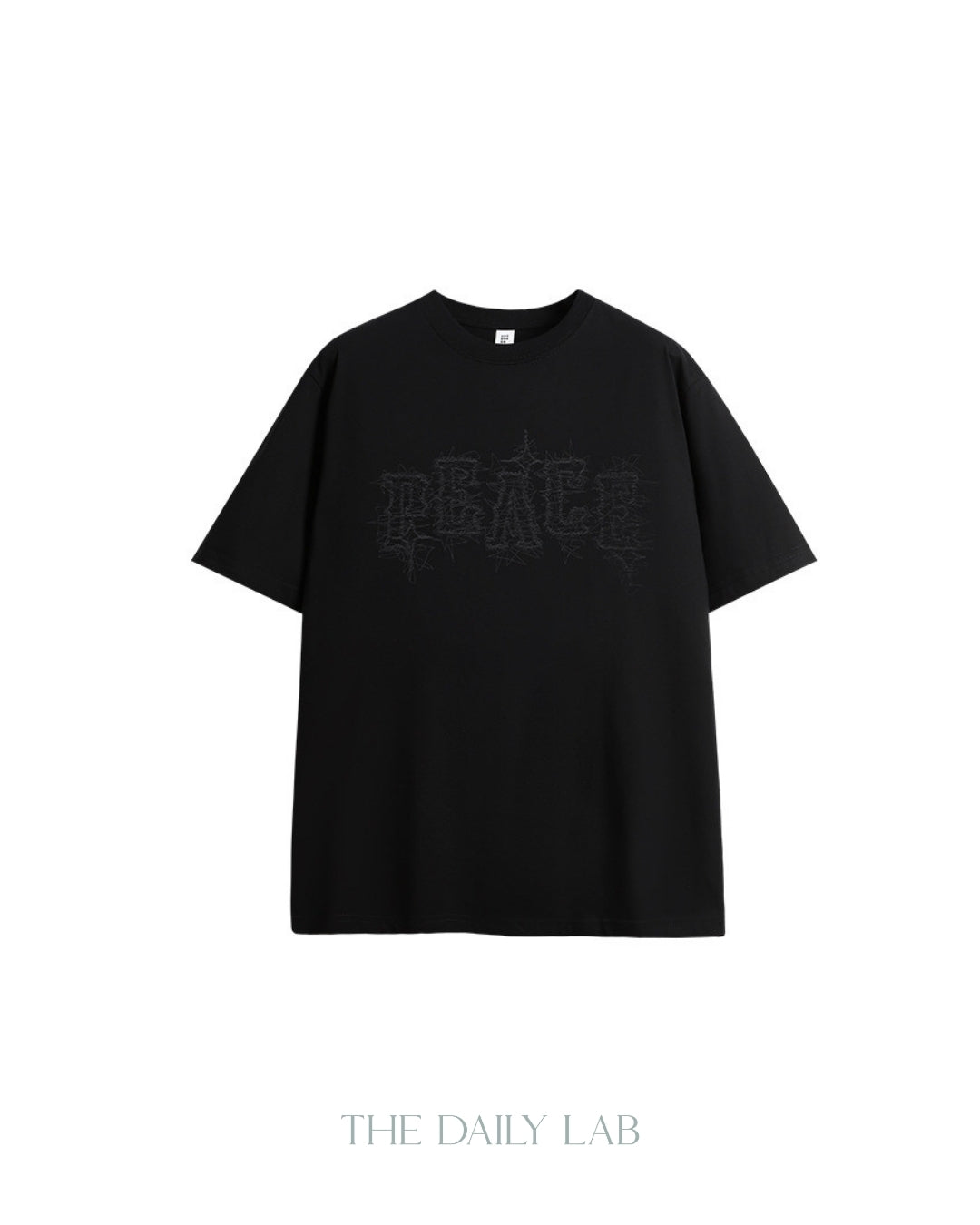 Peace Embroidery Tee in Black