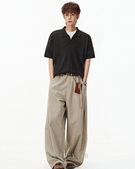 Coast Club Knit Polo in Black