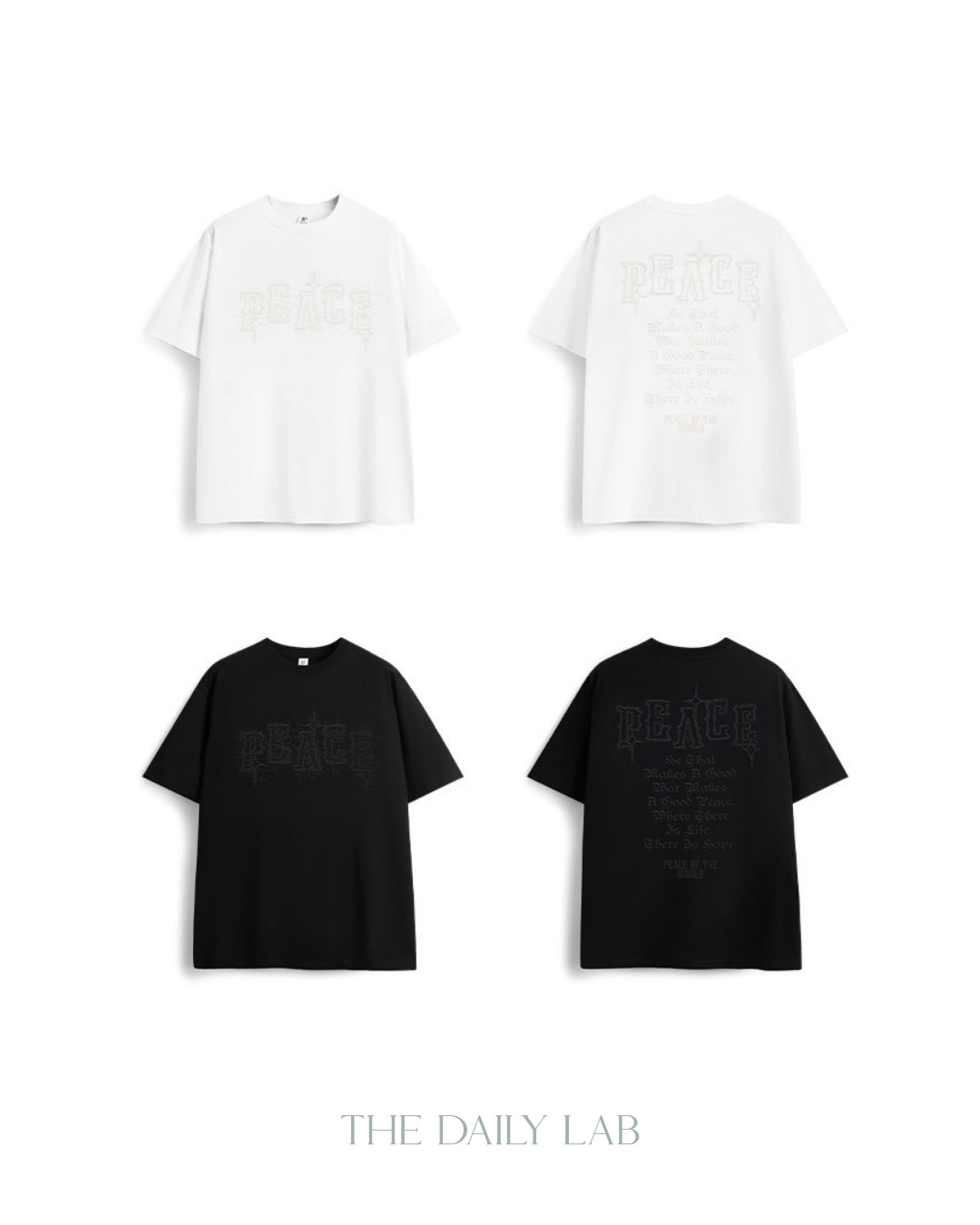Peace Embroidery Tee in White