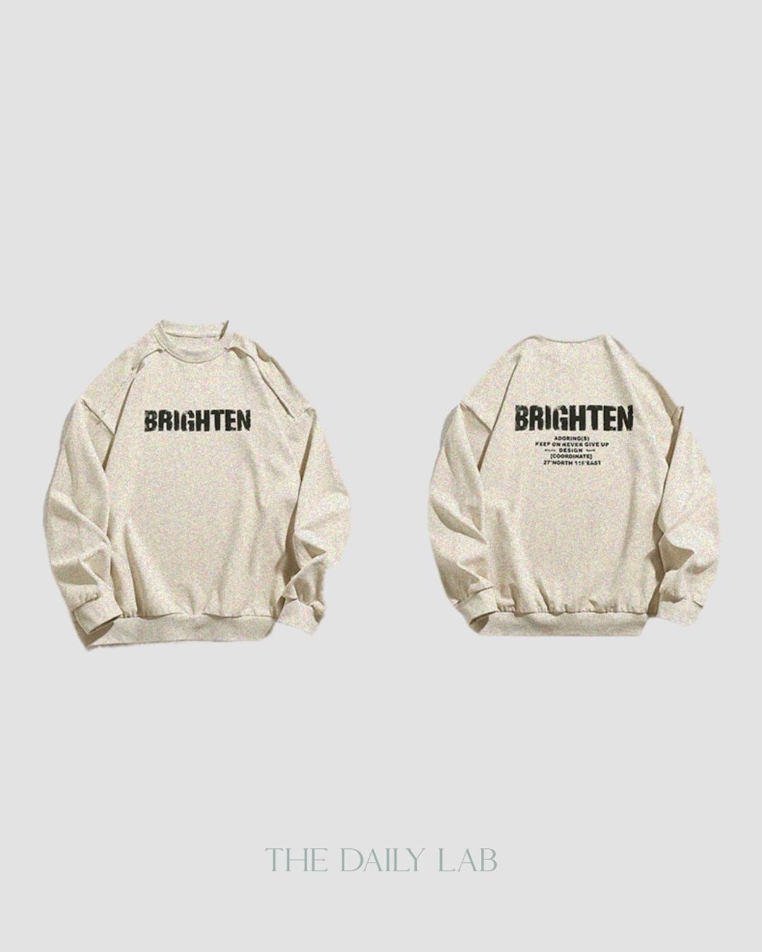 Brighten Long Sleeve Sweatshirt in Beige