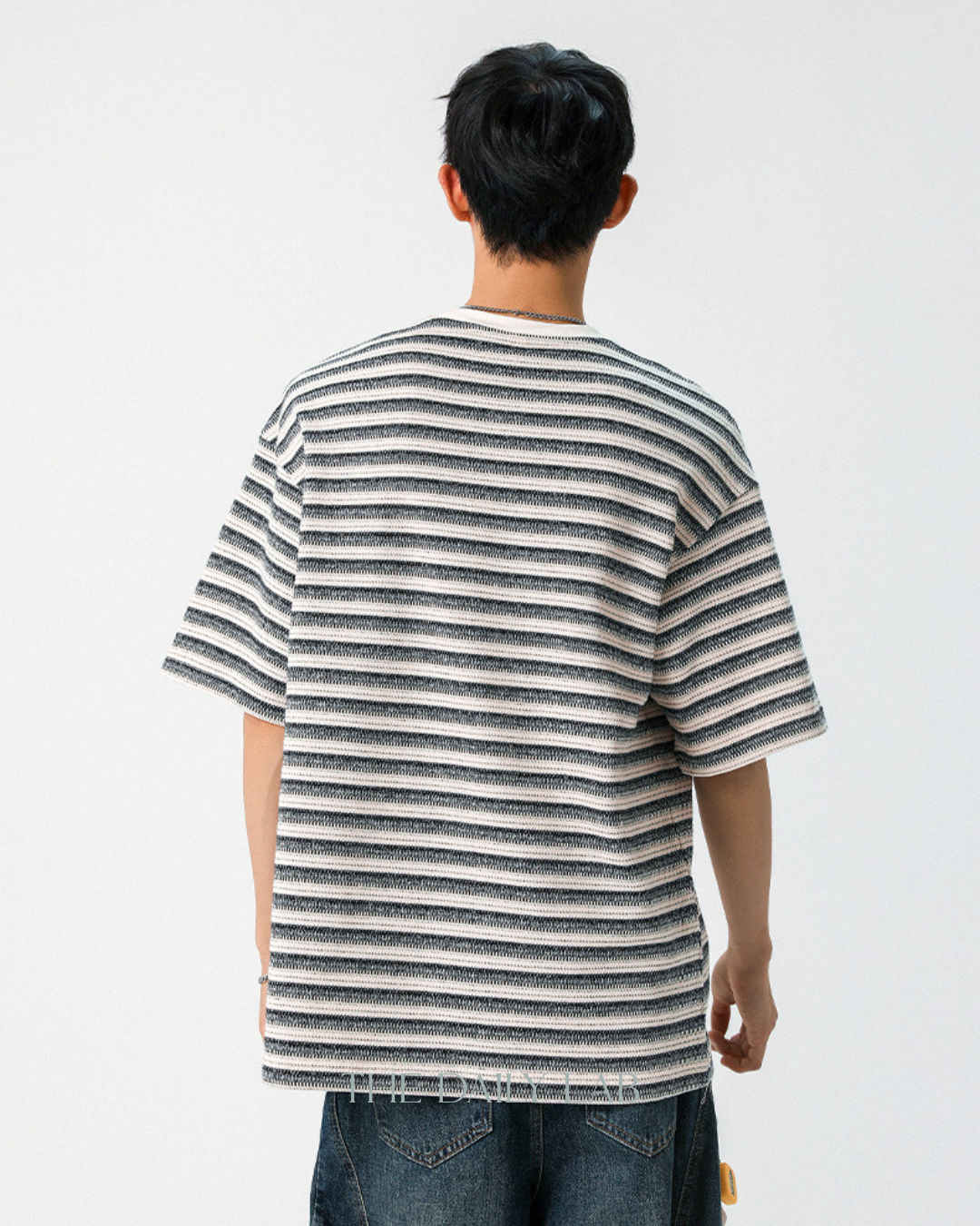 310G Heavyweight Textured Striped Tee in Apricot
