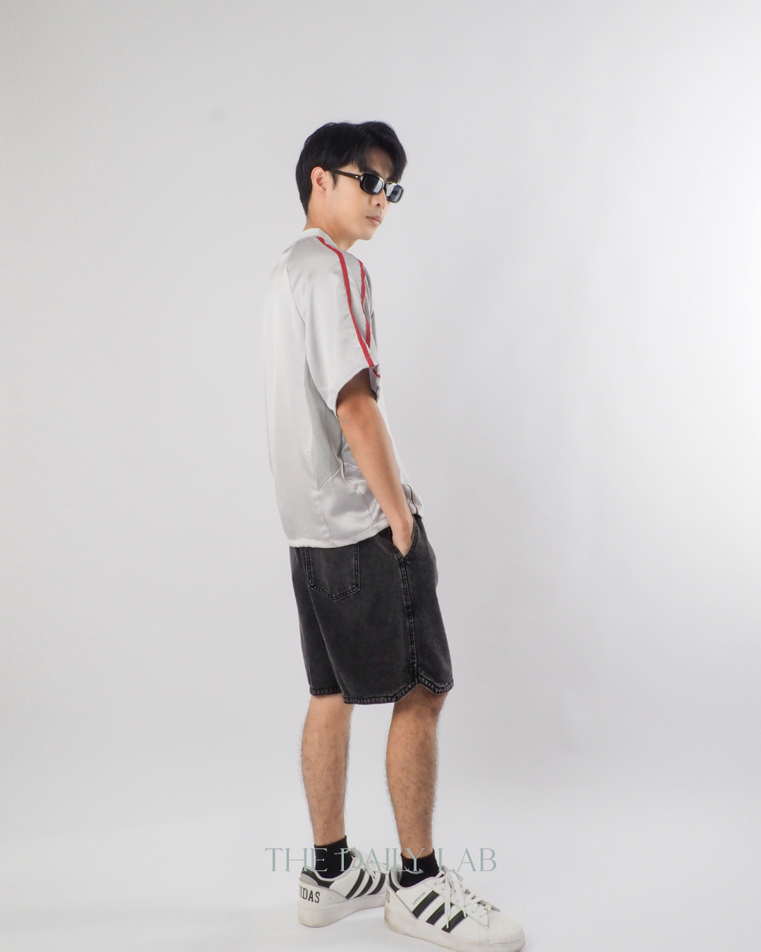 American Vintage Football Tee in Grey