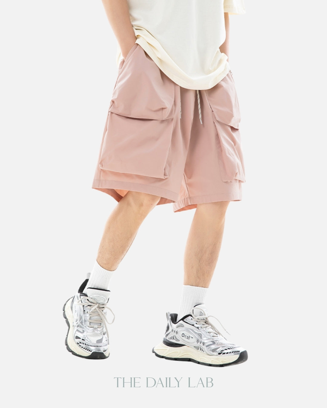 Large Pocket Cargo Shorts in Pink