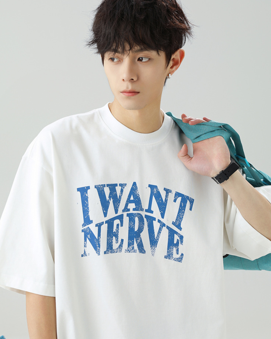 I WANT NERVE Relaxed Tee in White