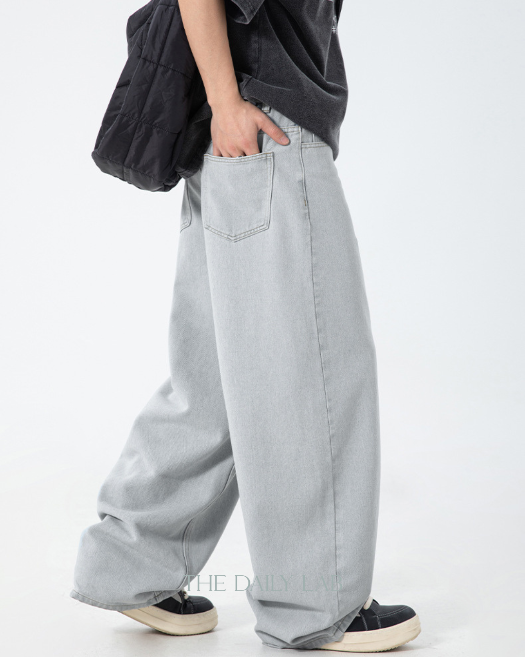 Vintage Washed Wide-Leg Jeans in Blue