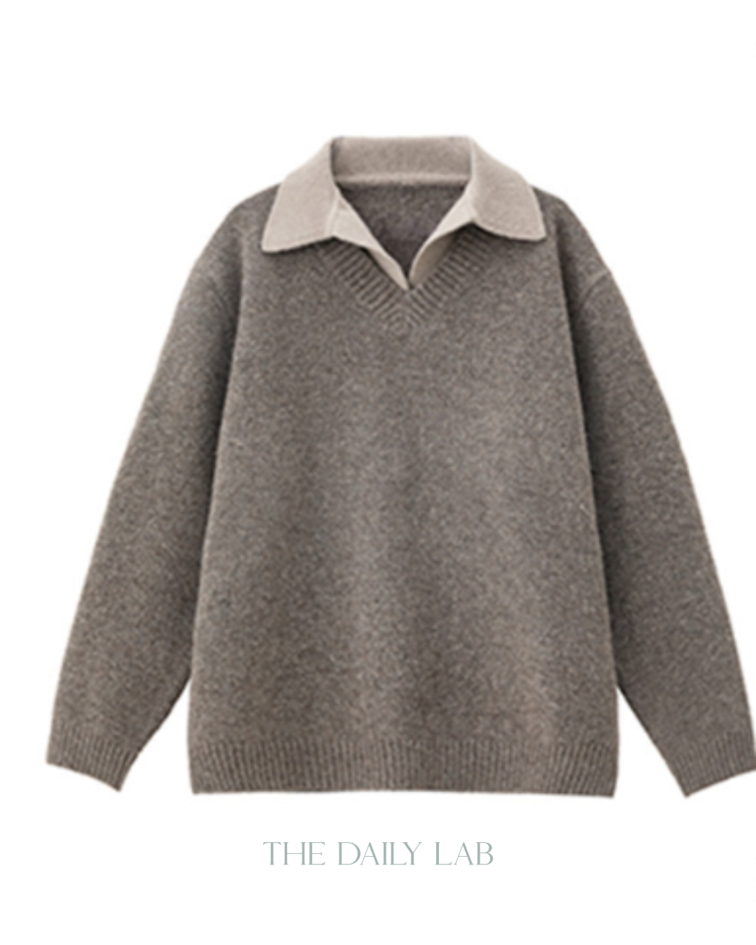 Vintage Lapel Knit Sweater Jacket in Grey Brown