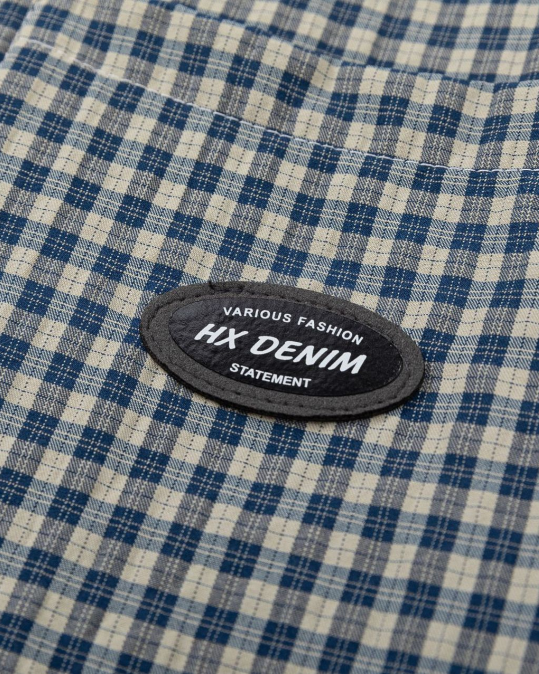 Japanese Vintage Plaid Denim Shirt in Yellow