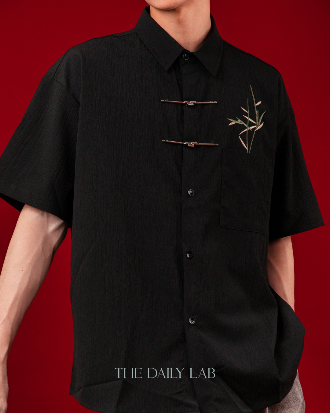 Bamboo Stitch Tang Shirt in Black