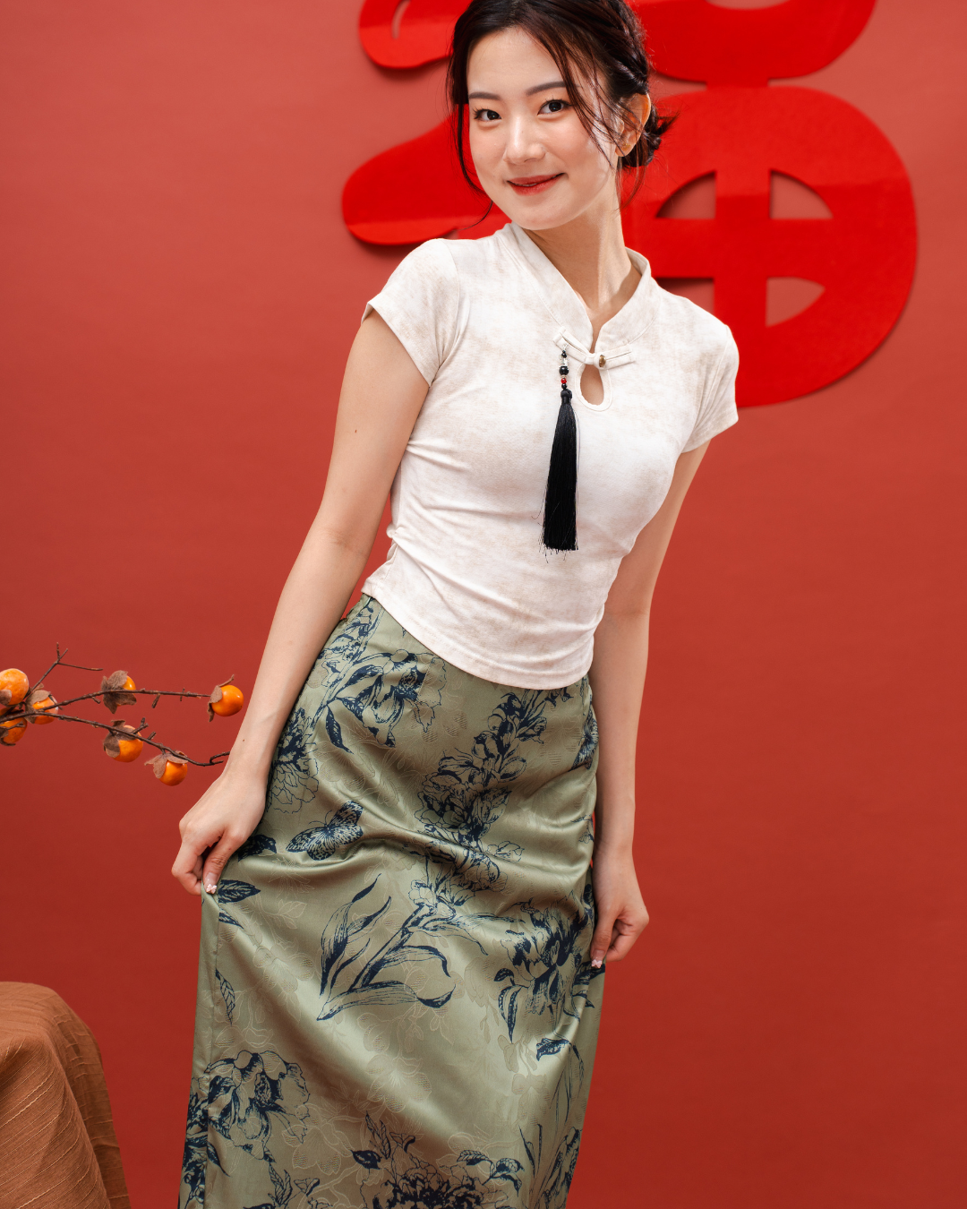 Retro Oriental Long Skirt