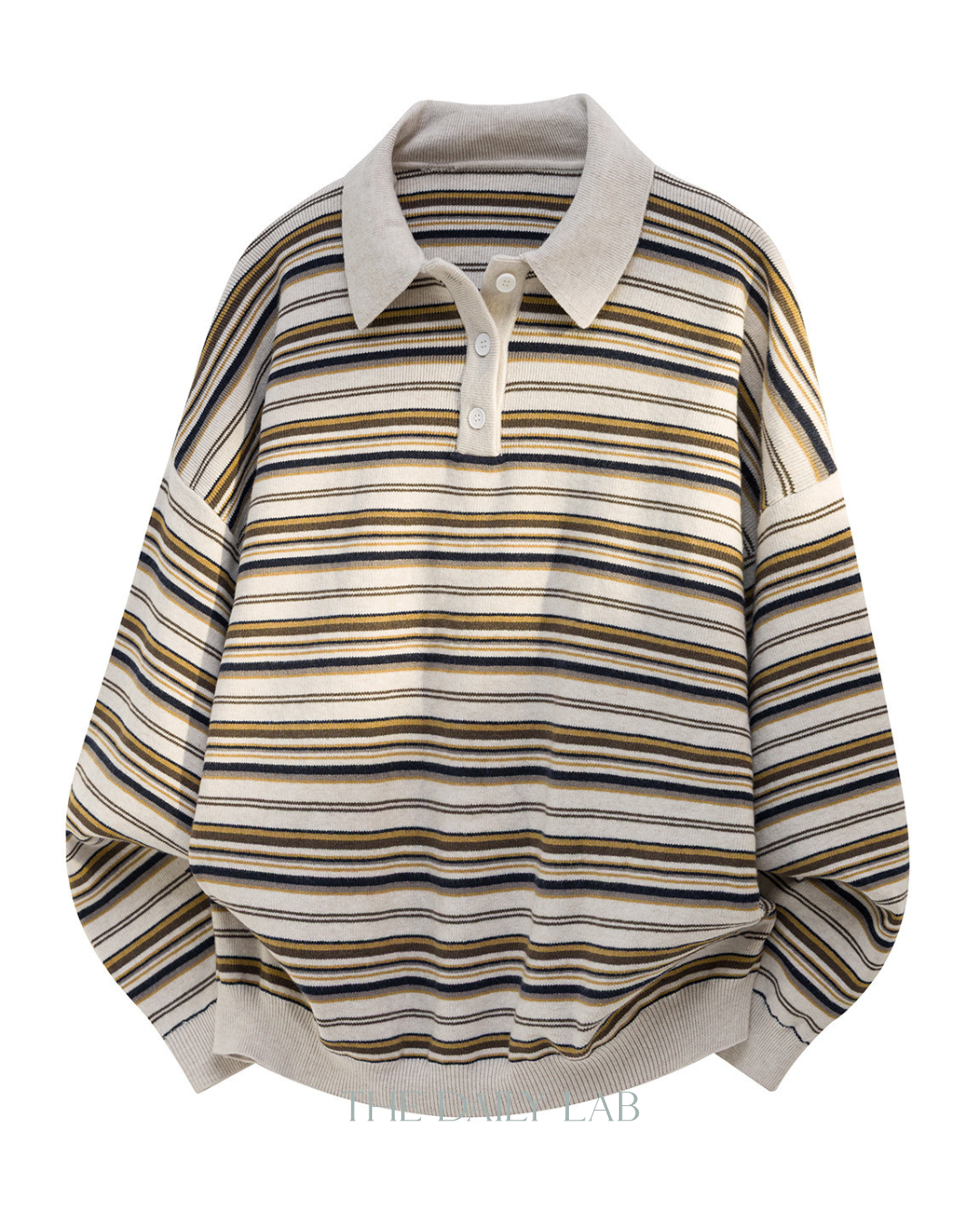 Vintage Striped Loose Casual T-Shirt in White Coffee