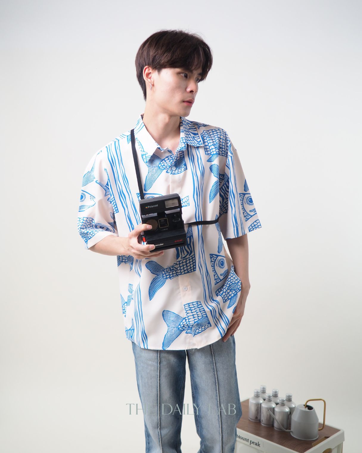 Fish Buttoned Shirt in Blue