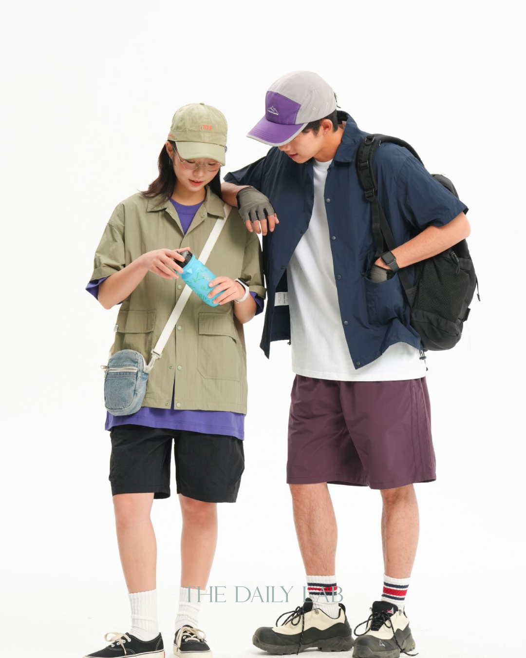 Solid Color Functional Short Sleeve Shirt In Green