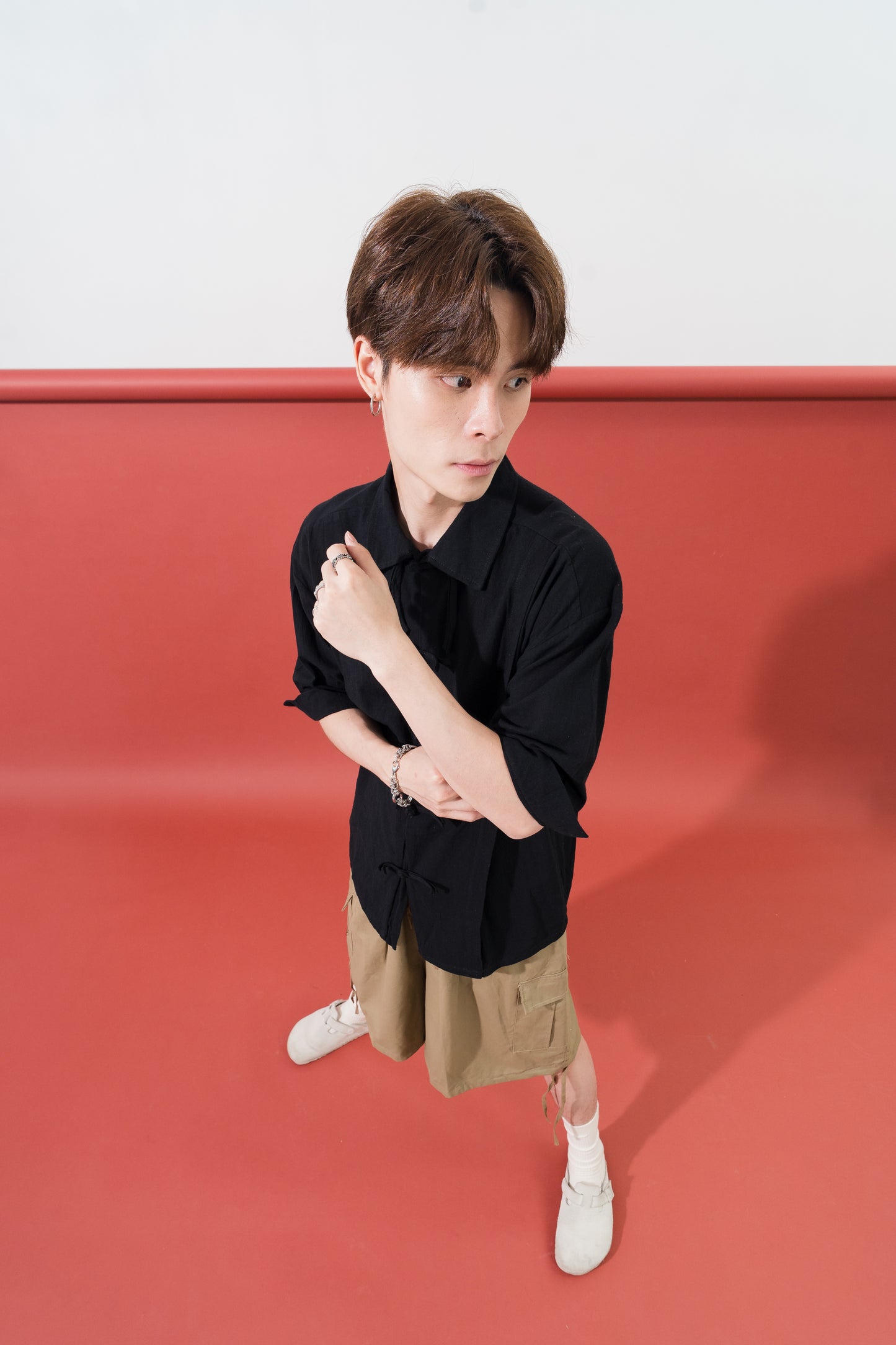 Oversized Pankou Tang Suit Top in Black